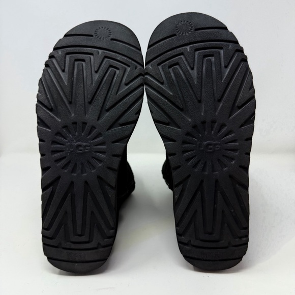 UGG Australia Black Suede Shearling Mid Calf Boots Women’s Size 9 - Picture 9 of 16